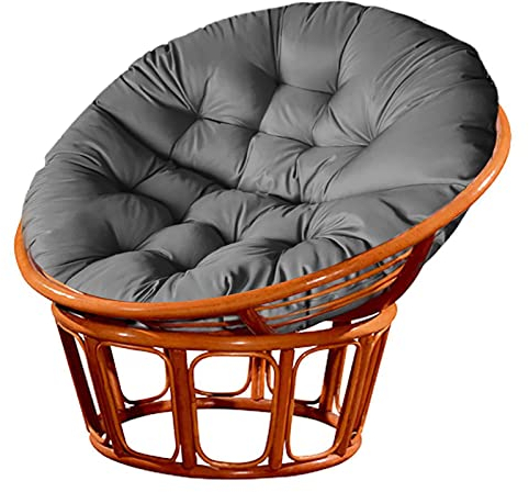 IMYOGI Hängekorb-Stuhlkissen, Sitzkissen für den Außenbereich, Kissenbezüge für Gartenmöbel für Eierschaukelstuhl, Korbstuhl, Rattan-Drehstuhl, Schaukelstuhl, Hängesessel, grau, 100 cm