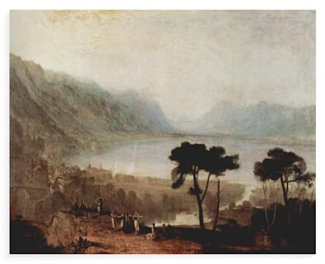 Paint by Numbers for Adults with Frame Landscape - Famous Paintings Joseph Mallord William Turner -The Lake Geneva Seen from Montreux - 40X50Cm Kids Canvas Acrylic Painting Kits,B8