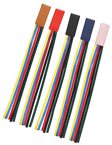 NUOBESTY 5 StüCk Lederband-Etiketten, Quasten-Lesezeichen Zum Dekorieren Von BüChern, SeitenmarkierungszubehöR