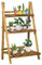 Outsunny Soporte para Plantas de Madera de 3 Niveles Estantería para Plantas Plegable Soporte para Macetas para Interior y Exterior Terraza Jardín Balcón 60x37x93 cm Natural