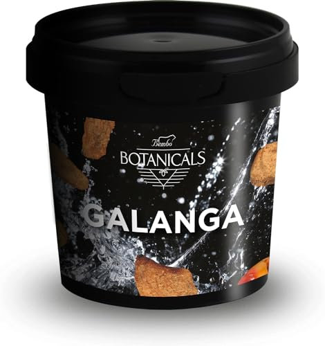 Botaniche Gin: Galanga Granulare 40g – Aroma speziato con sentori di zenzero e agrumi - Gusto piccante e leggermente amaro - Ottima con gin, rum, vodka, lime e menta.