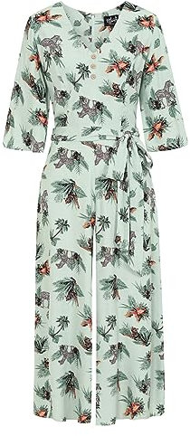 Hell Bunny Jumpsuit Sofia Retro Blumen Print Vintage Overall, Größe:XL
