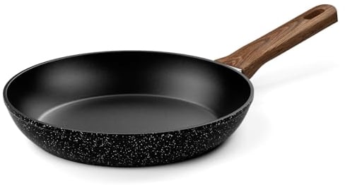Innerwell Sartén antiadherente 28 cm, Sartenes induccion, Granito revestimiento antiadherentes Profesional, Ceramica Sartén Tortillas, sin PFOA, sin toxicos, apta Horno, Lavavajillas, Negra