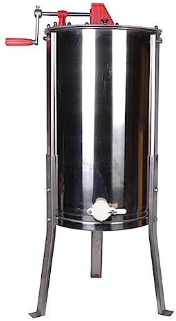 JSDQQG Manuelle Honigschleuder 2 Rahmen, 304 Edelstahl Honey Extractor, Honigschleuder mit transparenter Abdeckung, für Imker und Bienenzüchter Zubehör,2 Frames