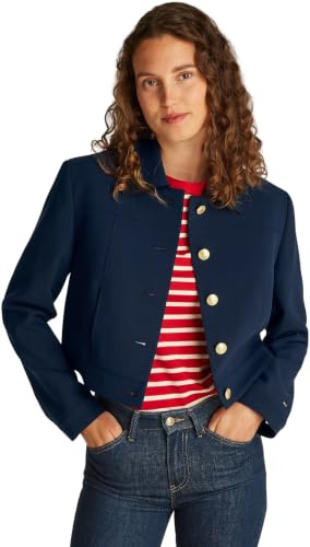 Tommy Hilfiger Damen Kurz-Blazer Gold Button mit Knopfleiste