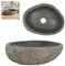 Lavabo Ovalado Piedra, Lavabo de Piedra de Río Ovalada (29-38) x (24-31) cm, Lavabos Sobre Encimera, para Cuarto de Baño Aseo Hogar, 146212