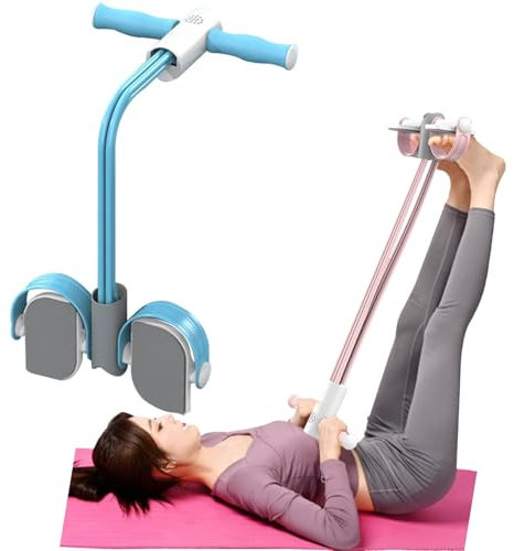 GDSHGS Multifunktionales 6 Röhren Pedalzieher Widerstandsbänder, Elastisches Yoga Pedalzieher Widerstandsband Fitnessbänder für Beindehnung und Schlankheitstraining(Blau)