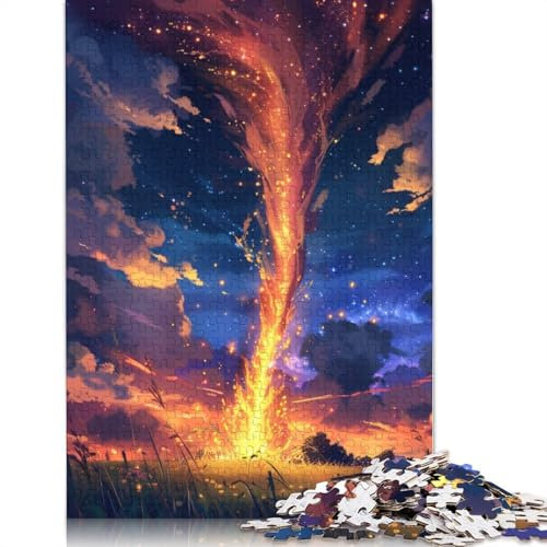 Puzzles 1000 Piece Bonfire in The Night Sky Jigsaw Puzzle For Kids Wooden Jigsaw Educational Games For Adults And Kids Size : 75x50cm