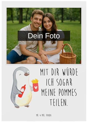 Mr. & Mrs. Panda Foto Postkarte Pinguin Pommes - Geschenk, mit, Fotopostkarte, Hochzeitstag, Grußkarte, Liebesgeschenk, Valentinstag, Fotokarte, für Frauen, Freund, Hocheitstag, Freundin
