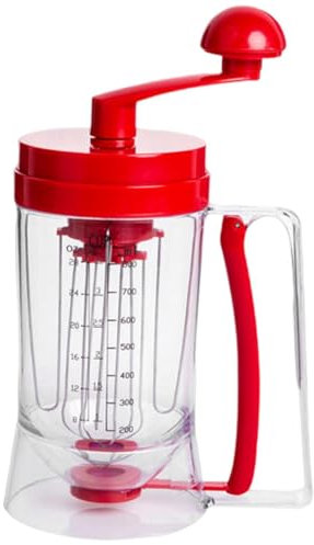 Macchina manuale per pancake, 900 ml, con funzione di agitazione per la piastra, versatore per pancake, cialde per frittelle, waffle, torte, cottura a mano