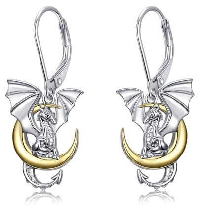 Seiyang Drachen Ohrringe 925 Sterling Silber Drachen Hängende Ohrring Drachen Schmuck für Frauen und Töchter