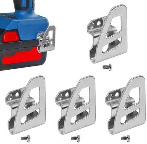 4 Pcs Drill Hook Tool Belt Clip Replacement Screw Driver Heavy Duty Milwaukee with 4 Screws