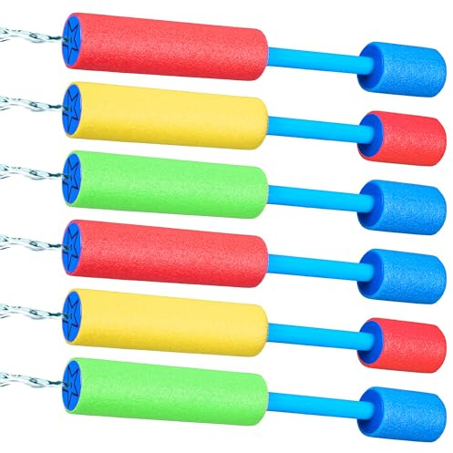 6 Stück Wasserspritzpistolen, Schwimmende Wasserpistole, Schaum Wasserspritzpistole Strandspielzeug, Bunte Spritzpistole für Kinder und Erwachsene für Pool Strand Outdoor (21CM)