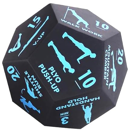 12-seitiger Fitnesswürfel – 12x10x10 Cm Fitnessgerät Für Ganzkörpertraining, Entscheidungswürfel Für Übungen, Trainingszubehör Für Fitnesskurse Und Heims-Fitnessstudio, Trainingshilfe Für Anfänger