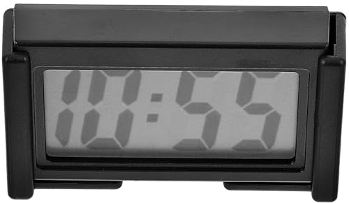 NUOBESTY Horloge Numérique de Voiture Compacte Noire Mini Horloge de Tableau de Bord Affichage Clair Plastique Solide pour Voiture Bureau ou Table de Chevet 1 Pièce
