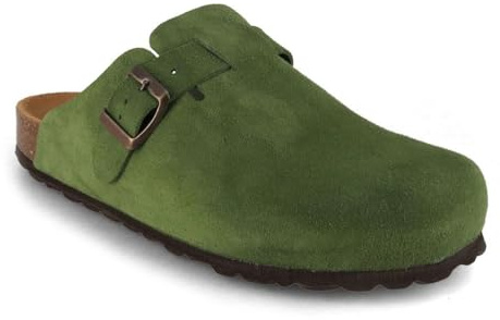 Tuffeln Leder-Clogs Helgoland mit weichem Korkfußbett bequeme Hausschuhe & Pantoletten für Damen & Herren Gr. 36-46