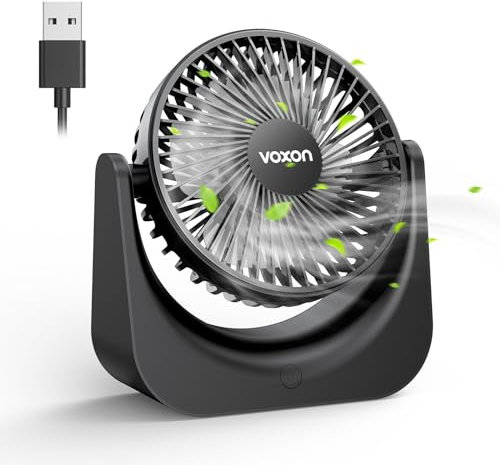 VOXON Büroventilator, 30 W, Turbo-Ventilator, Umwälzventilator, Wandventilator, leistungsstark und leise, mit 3 Geschwindigkeitsstufen und verstellbarem Neigungswinkel