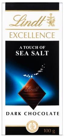 Lindt Excellence Dark Sea Salt Chocolate Bar, 100g