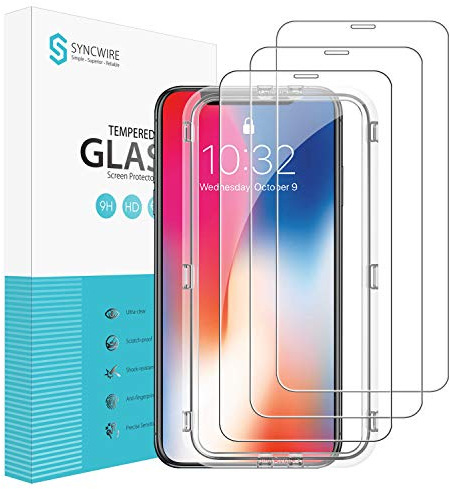 Syncwire Schutzfolie für iPhone 11 Pro/X/XS/10, [3 Stück] HD Panzerfolie 9H Härte 2.5D Displayschutzfolie Ultra-klar für iPhone XS/X/10/11 Pro