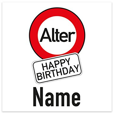 Herz & Heim® Flaschenaufkleber zum Geburtstag im Verkehrszeichen-Look mit Name und Alter 24 Stück