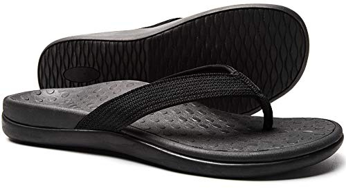 LLSOARSS SOARFREE - Sandalias ortopédicas para pies con soporte para el arco para la fascitis plantar, para pies planos, dolor en el talón (10 M de EE.UU., color negro), Black, 41 EU