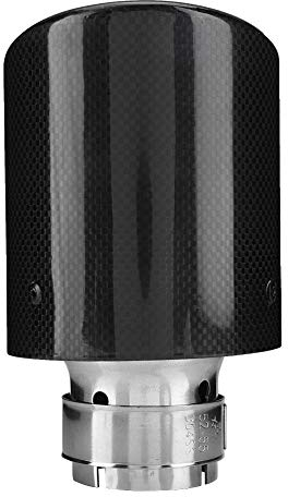 Suuonee Auto Auspuffrohr, 54-101mm Carbon Style Auto Modifiziert Single Outlet Auspuffrohr Endrohr