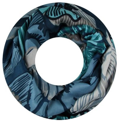 Majea Damen Loop Schal Schlauchschal Halstuch (880025) (blau 2)