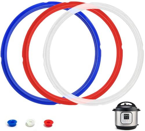 Fuator 3 Pcs Food-Grade Silicone Sealing Ring - Instant Pot Silicone Seal Ring Replacement, Color Coded with 3, Sweet and Savory Edition - Perfect Accessory for 5/6 qt Instant Pot