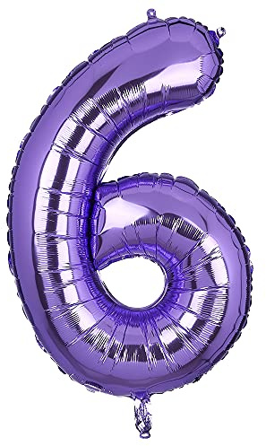 100 CM Groß Lila Zahl 6 Folienballon Luftballon Folien Mylar Riese Helium Luftballons Geburtstag Party Deko Lieferungen