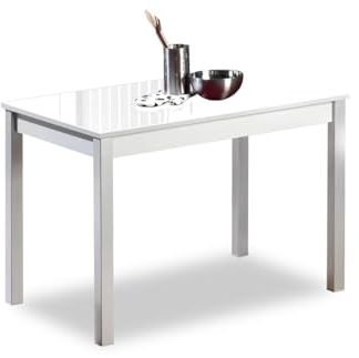 ASTIMESA Mesa de Cocina, Metal, Blanco, 90x50cm