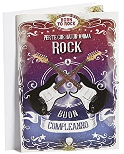 LINA OFFICINE GRAFICHE CREATIVE A4 Geburtstagskarte Smoke on the Water von Deep Purple Format 22 cm x 31,50 cm