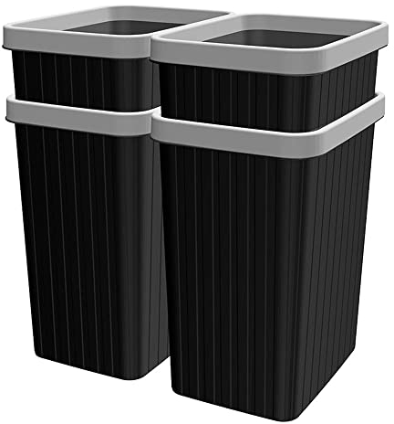 Cetomo Petite poubelle en plastique pour bureau, maison - Noir