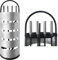 YARDIN Kaminbesteck Edelstahl Set 5-teiliges Kaminzubehör Kamingarnitur Modern, mit Gestell, Schaufel, Besen, Kaminzange und Schürhakenfür, Silber/Schwarz