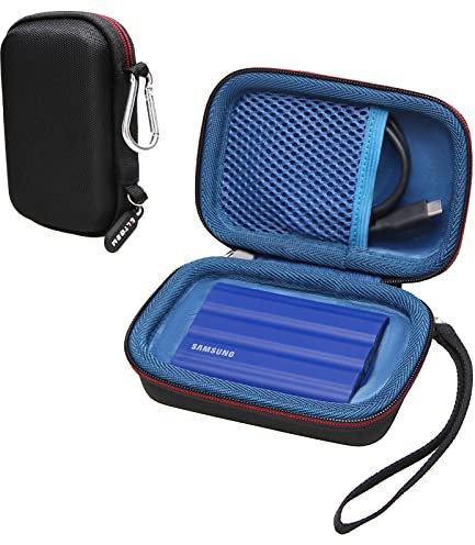 LTGEM Hard Carrying Case for Samsung T7 Shield / T7 Touch Portable Solid State Drives 500GB 1TB 2TB 4TB Hard EVA Shockproof Storage Travel Bag, Blue