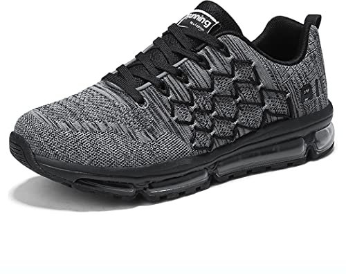 gojiang Scarpe da Ginnastica Uomo Donna Sneakers Scarpe da Corsa Sportive Casual Comode Leggero Respirabile Antiscivolo Jogging Fitness all'Aperto Camminata Scarpe Grayblack-39