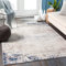 Livabliss Utrecht Wohnzimmer modern – Abstrakt Design in Marmor Optik für Wohnzimmer 140x200 cm, Esszimmer, Schlafzimmer - Marmor groß, weicher Kurzflor in Elfenbein, Grau, Blau