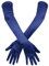Lange Ellbogen Satinhandschuhe, Elegant Dehnbar Lange Handschuhe 53cm Opernhandschuhe für Frauen, Abend Tanzparty Handschuh für Frauen (Dunkelblau)