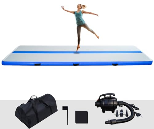 Tuxedo Sailor Airtrack Mat 2M/3M/4M, 10cm High Tumbling Mat, Inflatable Gymnastics Mat, Air Track Mat with Electric Air Pump, Gym Mat for Home/Gym/Cheerleading/Yoga