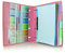 Carpeta & Block A4 Blush Pastel - Carpeta de 4 Anillas con bordes reforzados y Cierre de Gomas - Incluye 100 hojas con 10 Separadores Dobles mas 80 Indicadores adhesivos by Office Box