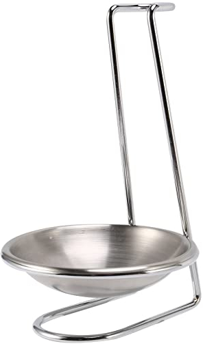 Ksrnsne Stainless Steel Spoon Rest Holder,Long Handle Vertical Saving Soup Ladles Holders Ladle Rest Soup Ladle Holder