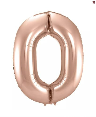 Rose Gold Number 0 Small Foil Balloon, 35cm
