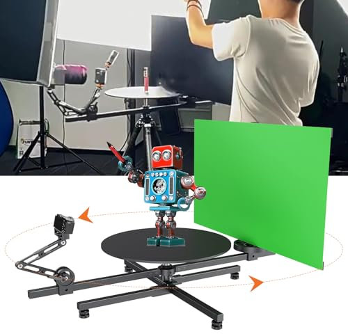 360 Video Camera Rig Panoramic Rotating Platform,360 Camera Booth,Shooting Angle Adjusted Arbitrarily,360 Degree Spinner Rotating Camera Slider for Product Photography,Bullet-time