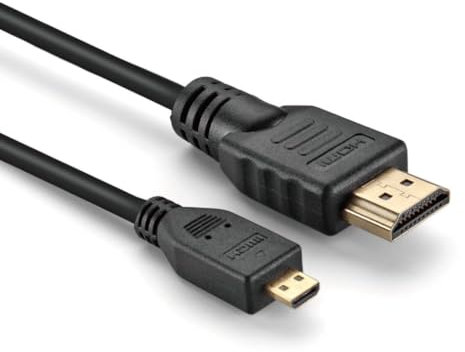 HDMI cable for Sony DSC-HX5, DSC-W300, HDR-GW55, DSC-W330, DSC-W350, DSC-W360, DCR-HC96 Digital Camera/Camcorder - Length = 6.5ft / 2M