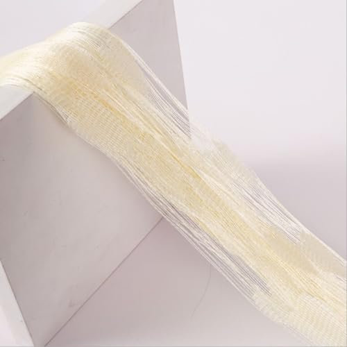 Wambere 2 Stück Fadenvorhang 1m x 2m Fadengardine mit Herzmuster Türvorhang Fenstervorhänge Hängender Vorhang Gardinen Curtain Fensterdekoration für Wohnzimmer Trennwanddekoration,Beige