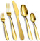 Besteck Set für 12 Personen, 60 teilig Essbesteck Set inkl. Messer, Gabel, Löffel, Hochwertiges Edelstahlbesteck, Spülmaschinenfest