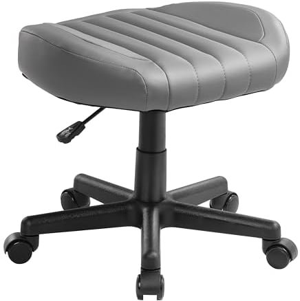 EUREKA ERGONOMIC Sgabello da Gioco Multiuso, Sedia Girevole Regolabile in Altezza con Ruote, Sgabello di Gioco del Poggiapiedi Per la Sedia Dell'ufficio Domestico di Gioco Grigio