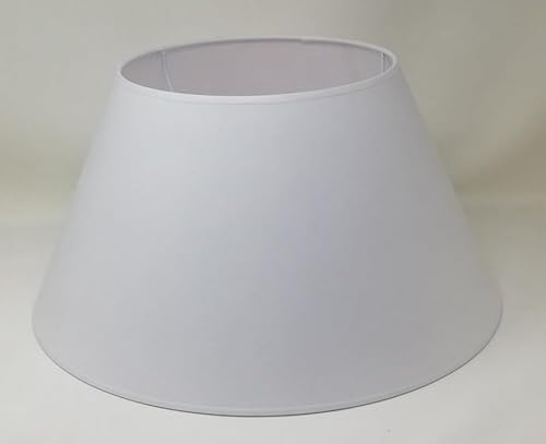 45 cm Lampenschirm, Baumwollstoff mit weißer PVC-Rückseite, handgefertigtes Produkt, für Tischlampe, Stehlampe (Weiß)