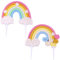 2 Pcs Rainbow Cake Toppers Soft Rainbow Pottery Cake Topper Soft Pottery Rainbow Cake Decorations for Birthday Parties Wedding Cake Decorations Supplies
