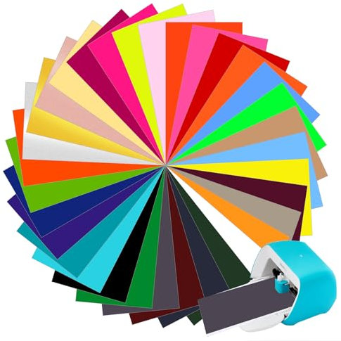 33pcs Smart Iron On for Cricut Joy - 14 cm x 30.5 cm Plotter Film & Flex Film Rolls for Clothes & Fabrics, DIY Patterns