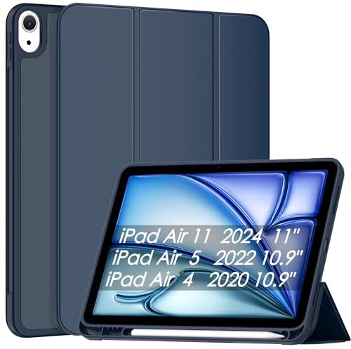 Sonlaryin Funda para iPad Air de 11 pulgadas 2024 M2, Air 6ª generación/Air 5ª generación 2022/Air 4ª generación 2020, funda delgada con soporte triple, compatible con Apple Pencil Pro/USB-C,